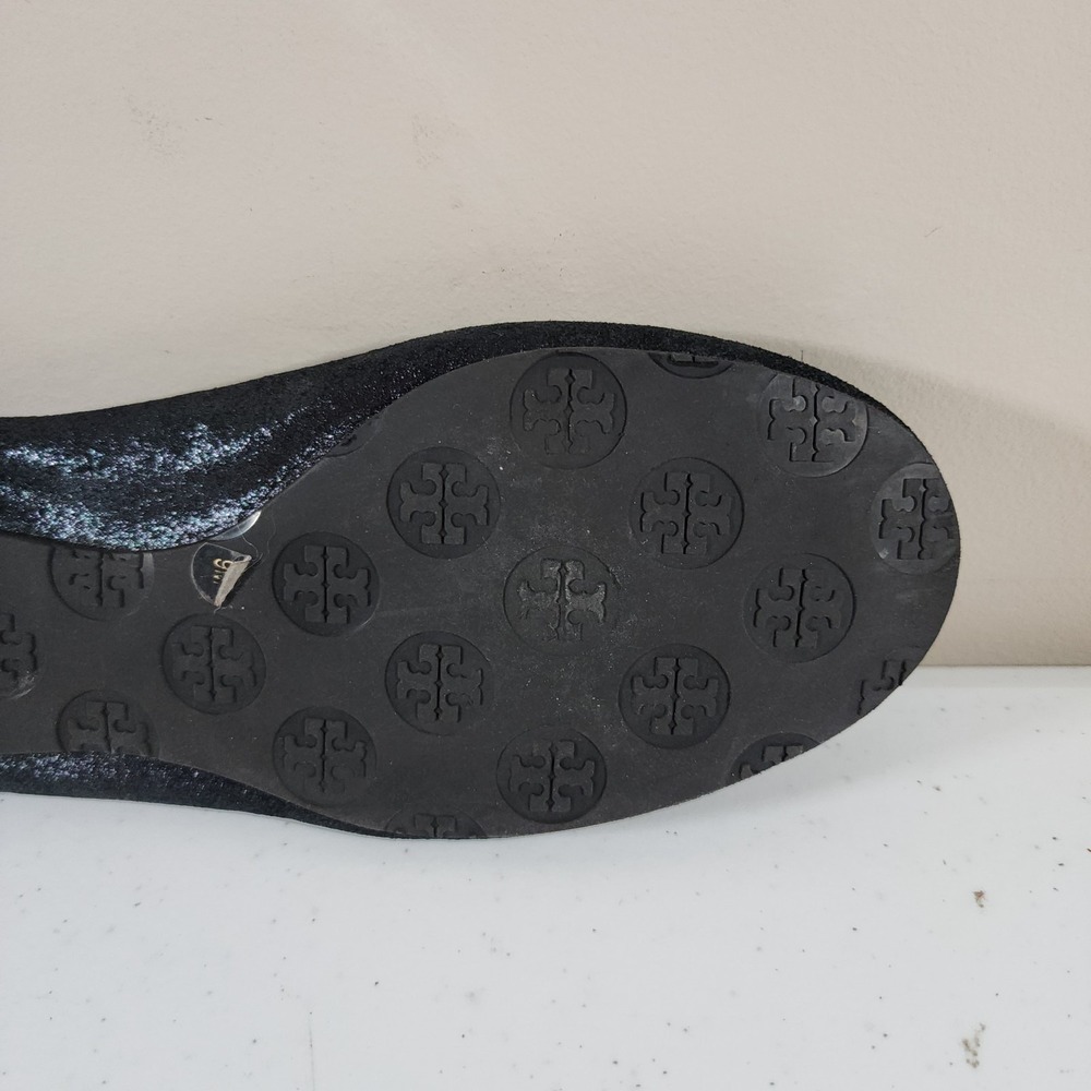 Tory Burch Minnie Travel Ballet with Logo Size 9 M Black Leather Used - Picture 14 of 16